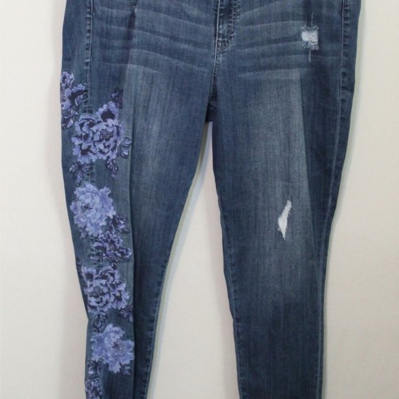 Lane Bryant Floral Embroidered Skinny Jeans H10876 - Picture 3 of 9